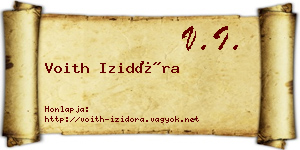 Voith Izidóra névjegykártya